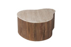 Salontafel Nova 83 cm Mango hout met Travetin Beige