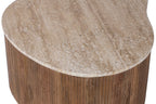 Salontafel Nova 83 cm Mango hout met Travetin Beige
