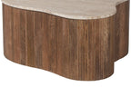 Salontafel Nova 83 cm Mango hout met Travetin Beige