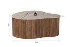 Salontafel Nova 83 cm Mango hout met Travetin Beige