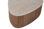 Salontafel castel 100 cm Mango hout met Travetin Beige