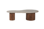 Salontafel linea 120 cm Mango hout met Travertin Beige