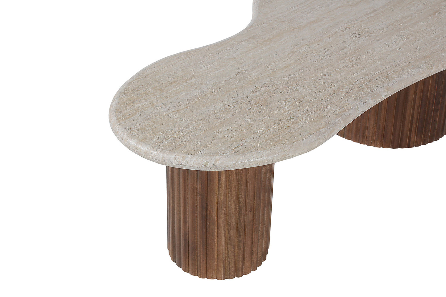 Salontafel linea 120 cm Mango hout met Travertin Beige