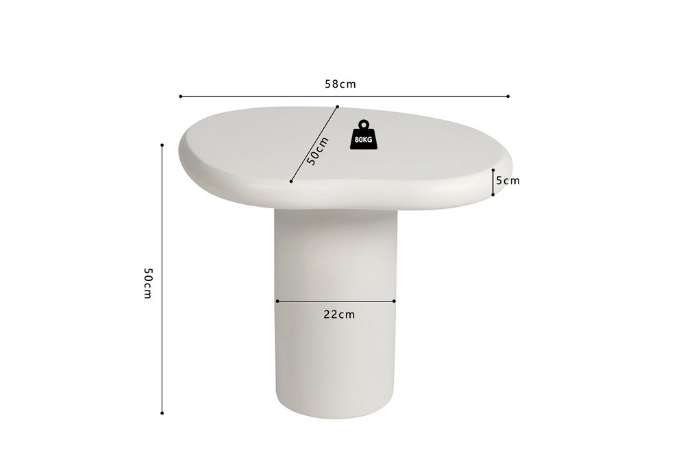 Salontafel rivaro 58 cm Cement Wit