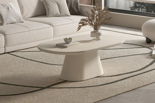 Salontafel Rivaro 120 cm Ovaal Cement Beige