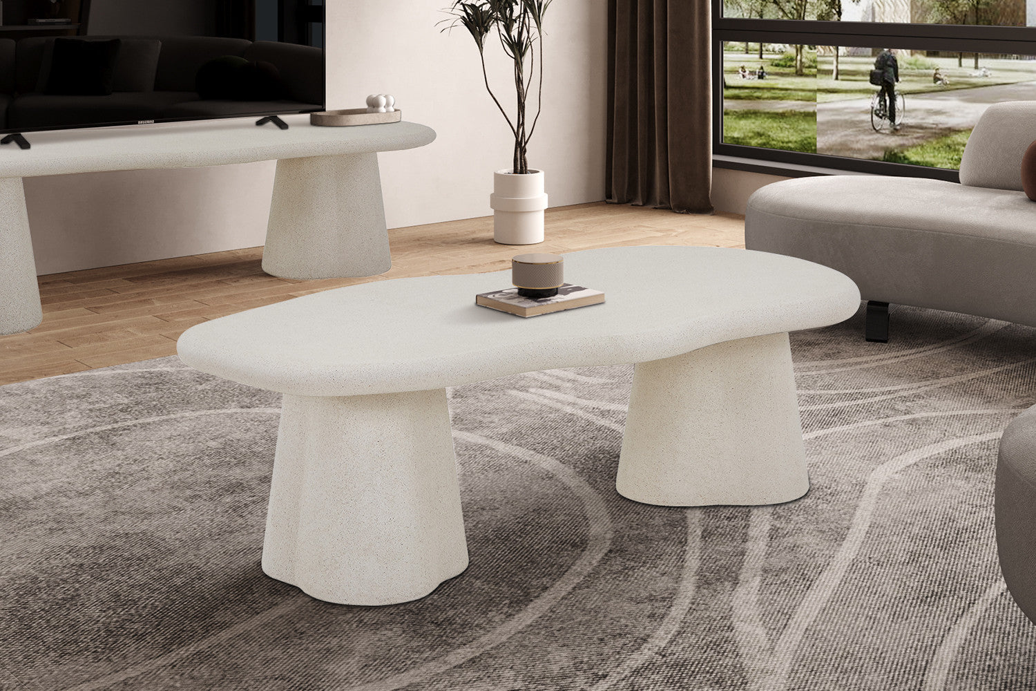 Salontafel 'Firo' 130 cm Organisch Cement