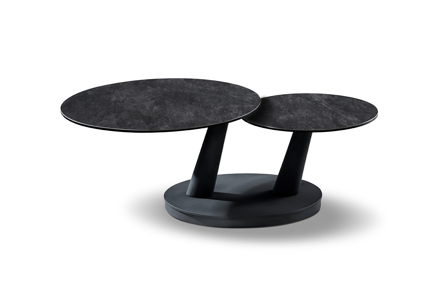Salontafel noir Rond Draaibaar Steen Donkergrijs