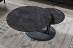 Salontafel noir Rond Draaibaar Steen Donkergrijs