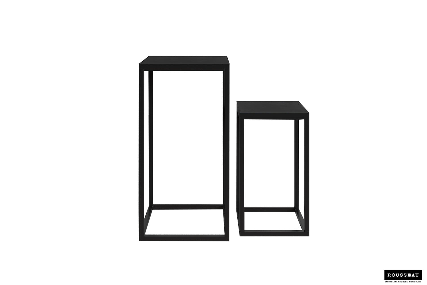 Bijzettafel ravi 2-delig Mango hout zwart