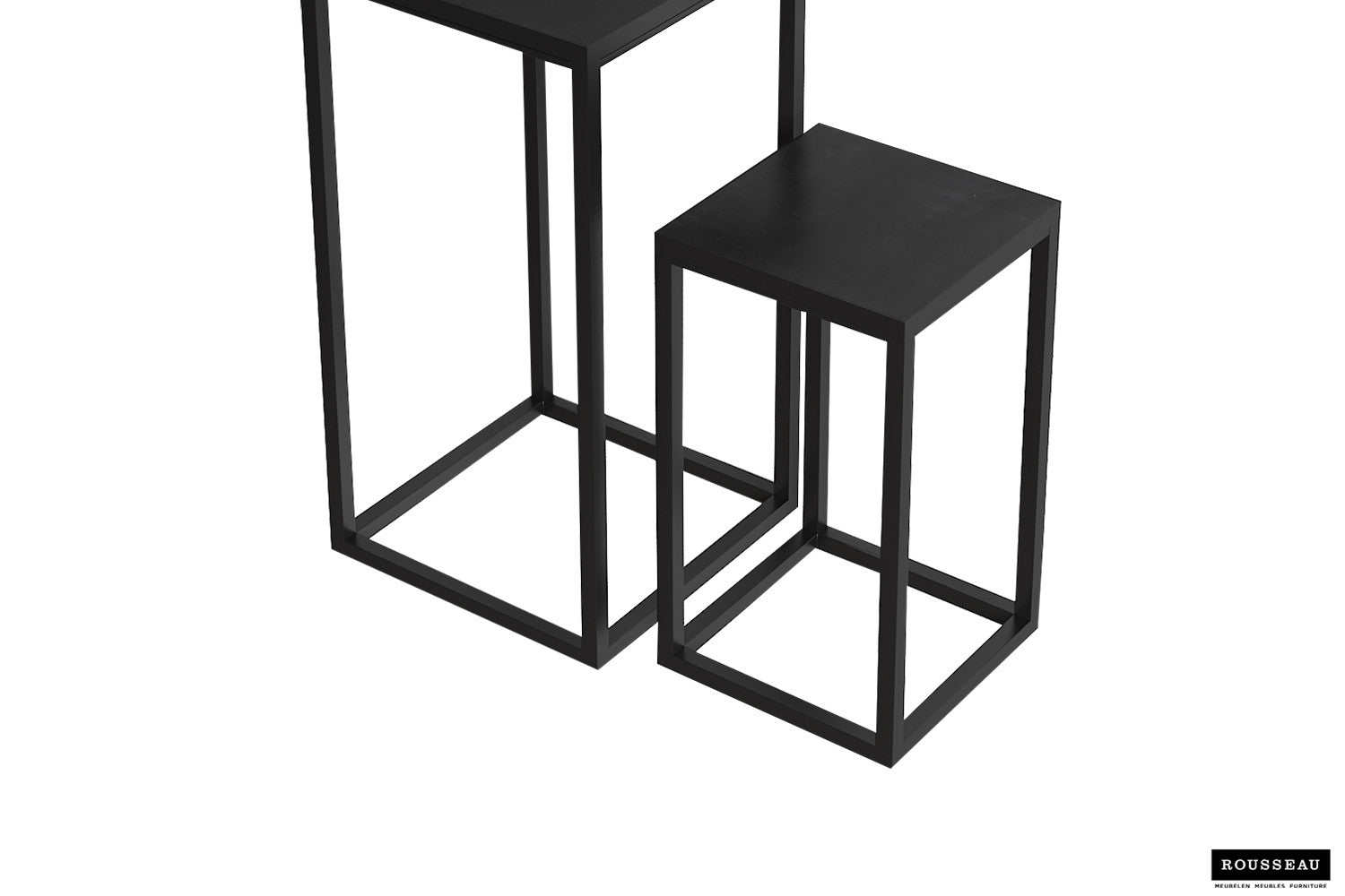 Bijzettafel ravi 2-delig Mango hout zwart