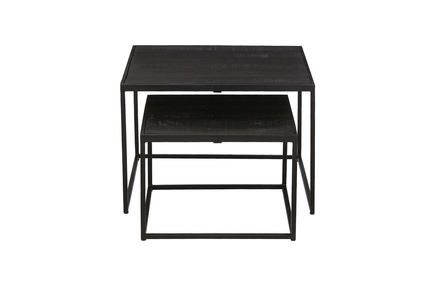 Salontafel ravi 2-delig Mango hout Zwart