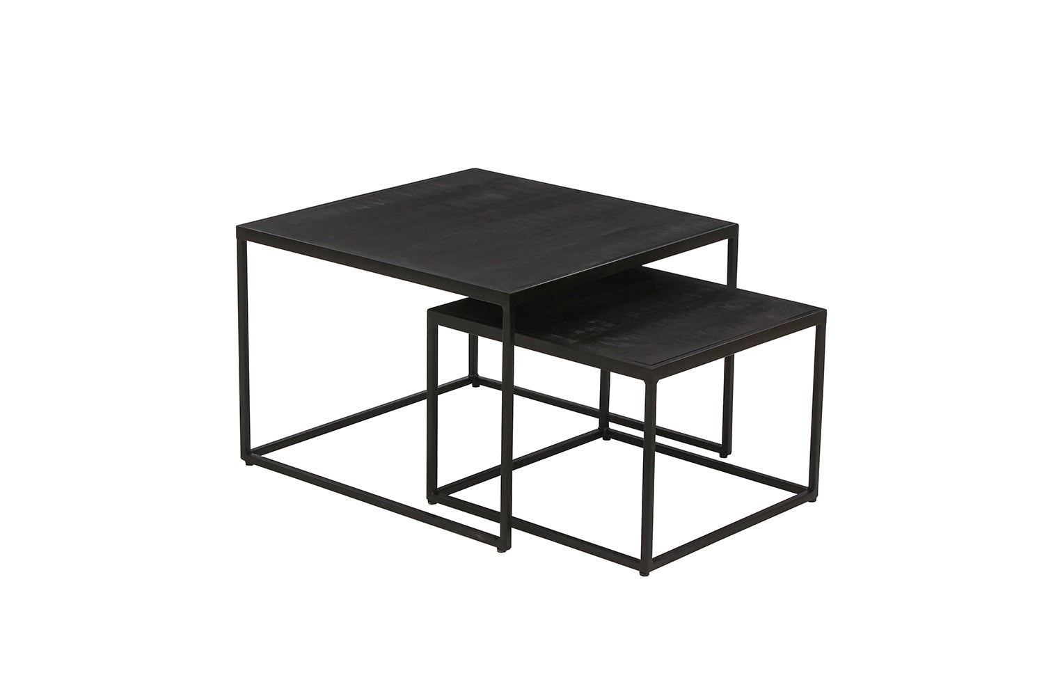 Salontafel ravi 2-delig Mango hout Zwart