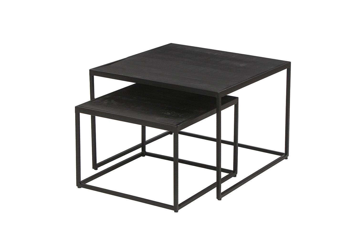 Salontafel ravi 2-delig Mango hout Zwart