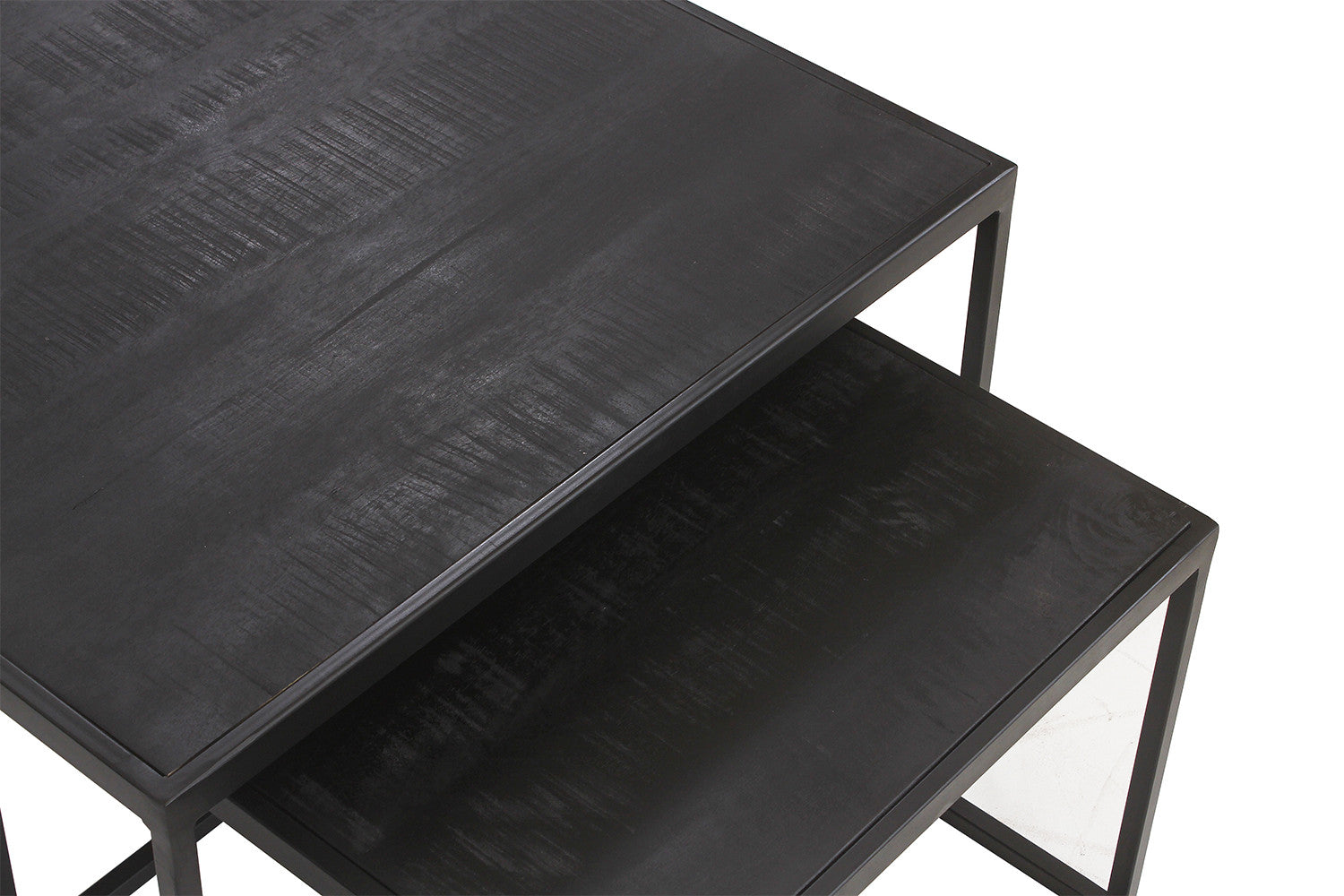 Salontafel ravi 2-delig Mango hout Zwart