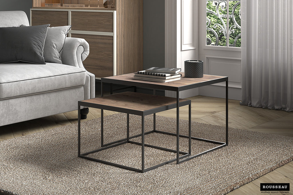 Salontafel ravi 2-delig Mango hout