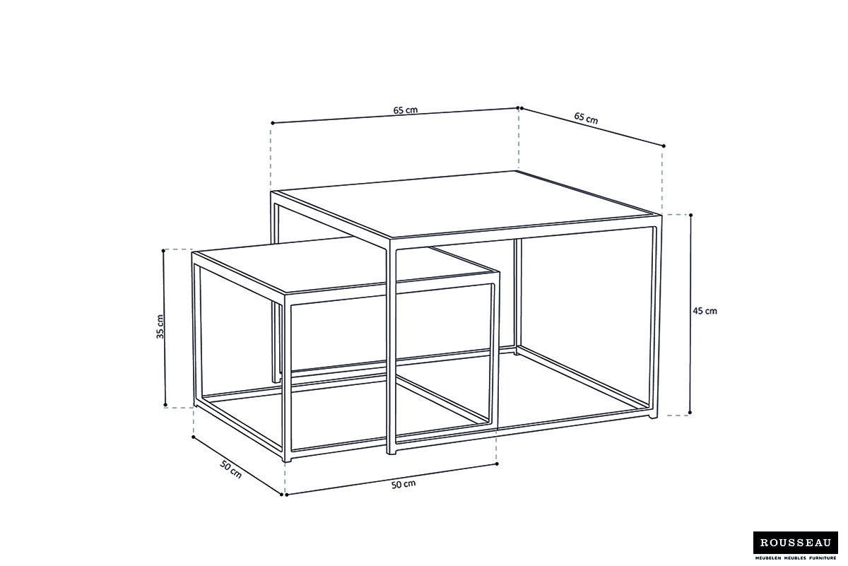 Salontafel ravi 2-delig Mango hout