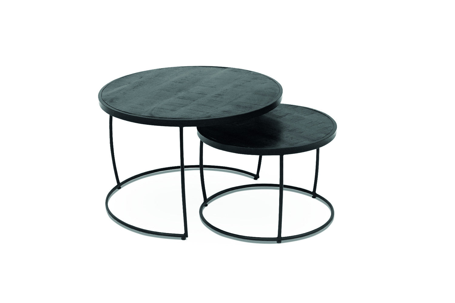 Salontafel kaya 2-delig Mango hout zwart