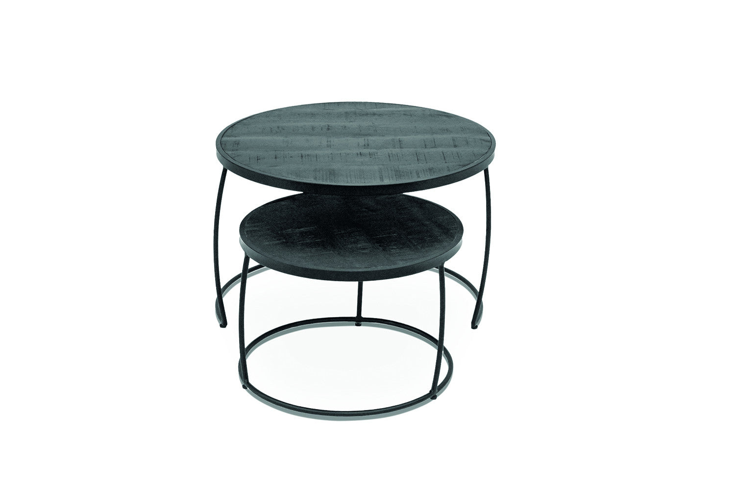 Salontafel kaya 2-delig Mango hout zwart