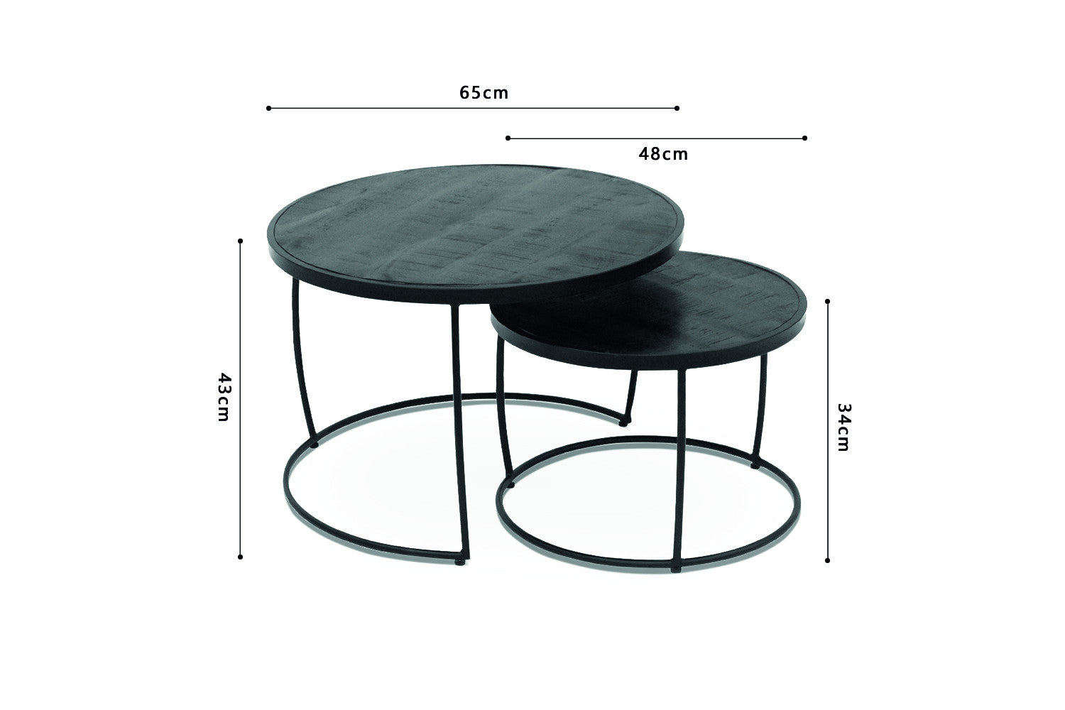 Salontafel kaya 2-delig Mango hout zwart