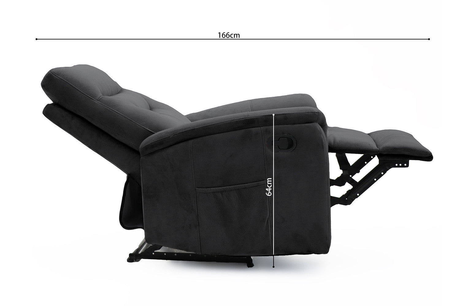 Relax bowie manueel verstelbaar Stof Zwart