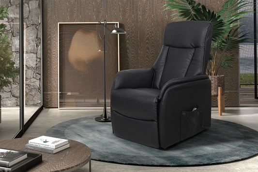 Elektrische Relax met lift forge PU Zwart