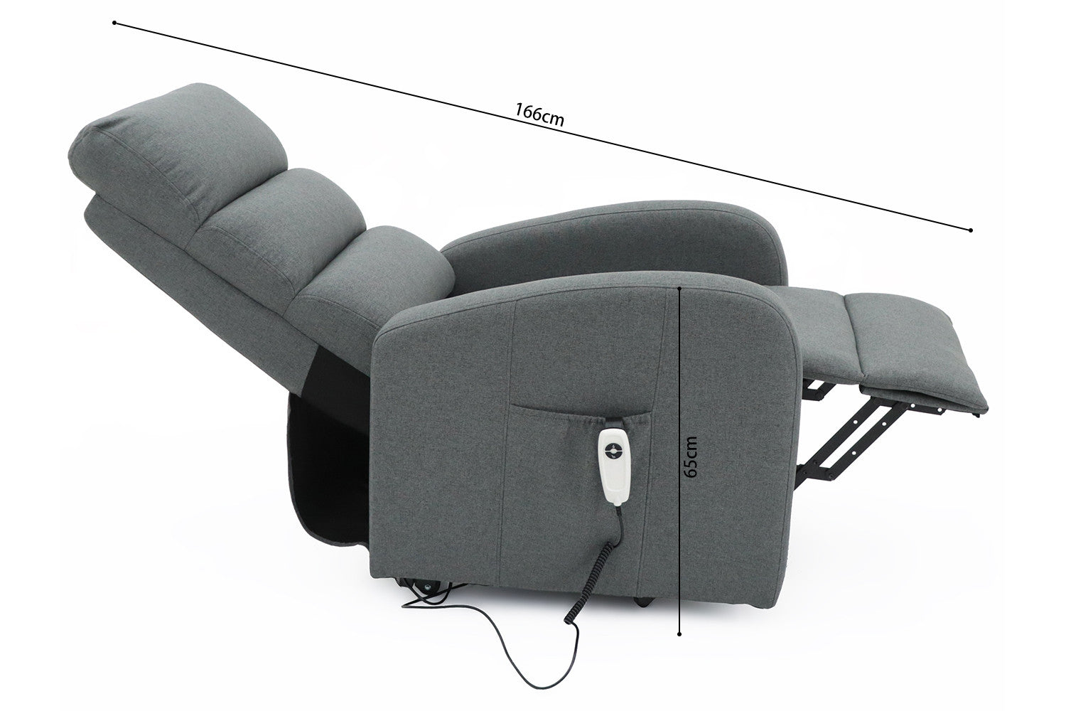 Electrische relax met lift onyx Stof Donkergrijs