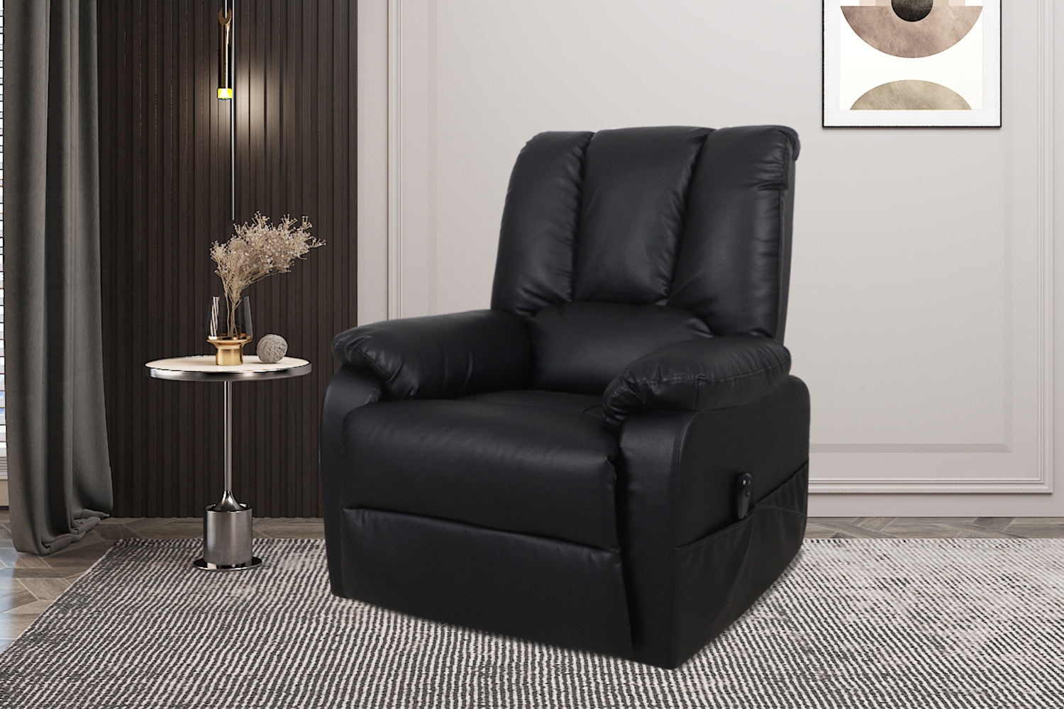Electrische Relax met lift nero PU Zwart