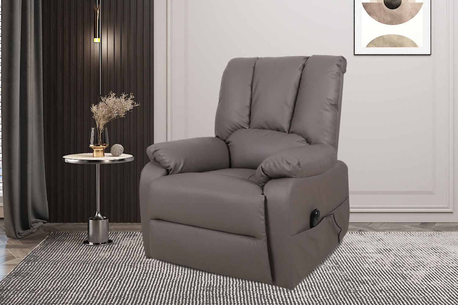 Electrische Relax met lift nero PU Taupe