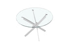 Tafel deeds 120 cm Rond Glas, Poten Chroom