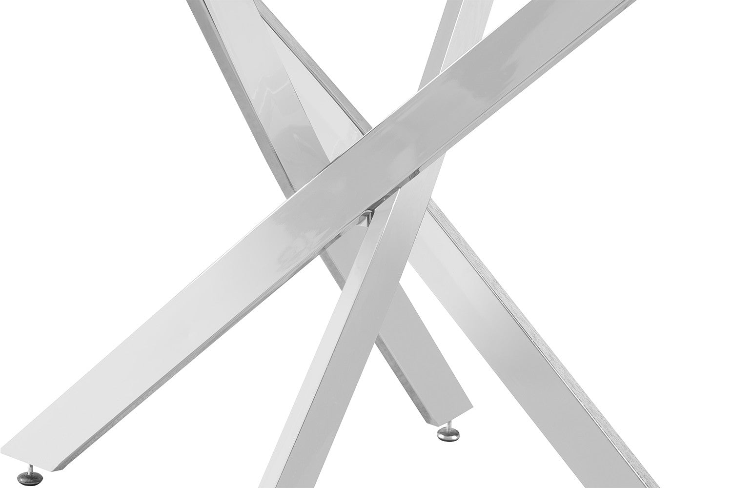 Tafel deeds 120 cm Rond Glas, Poten Chroom