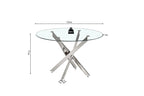 Tafel deeds 120 cm Rond Glas, Poten Chroom