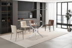 Tafel deeds 160 cm Glas, Poten Chroom
