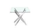 Tafel deeds 160 cm Glas, Poten Chroom