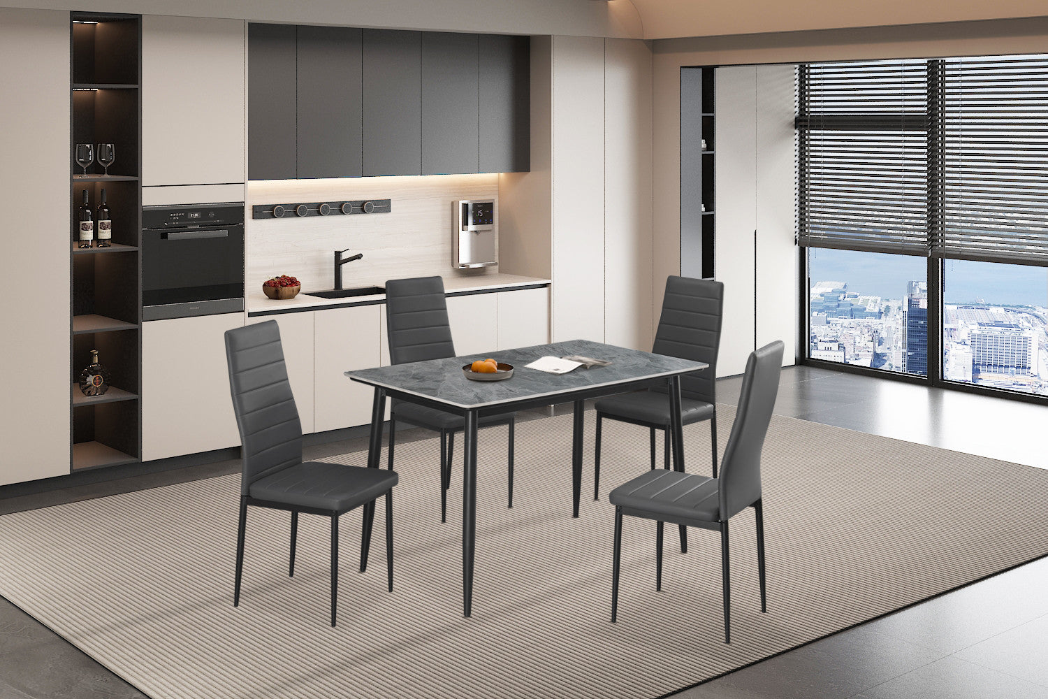 Tafel hue 120 cm Rechthoekig Steen Grijs