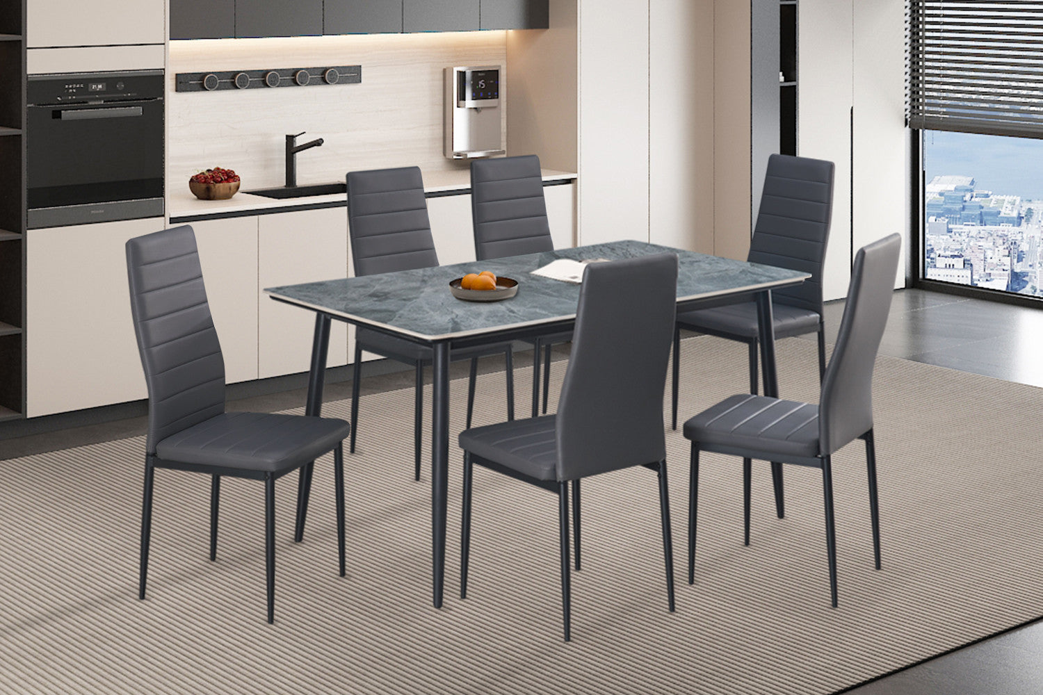 Tafel hue 140 cm Rechthoekig Steen Grijs