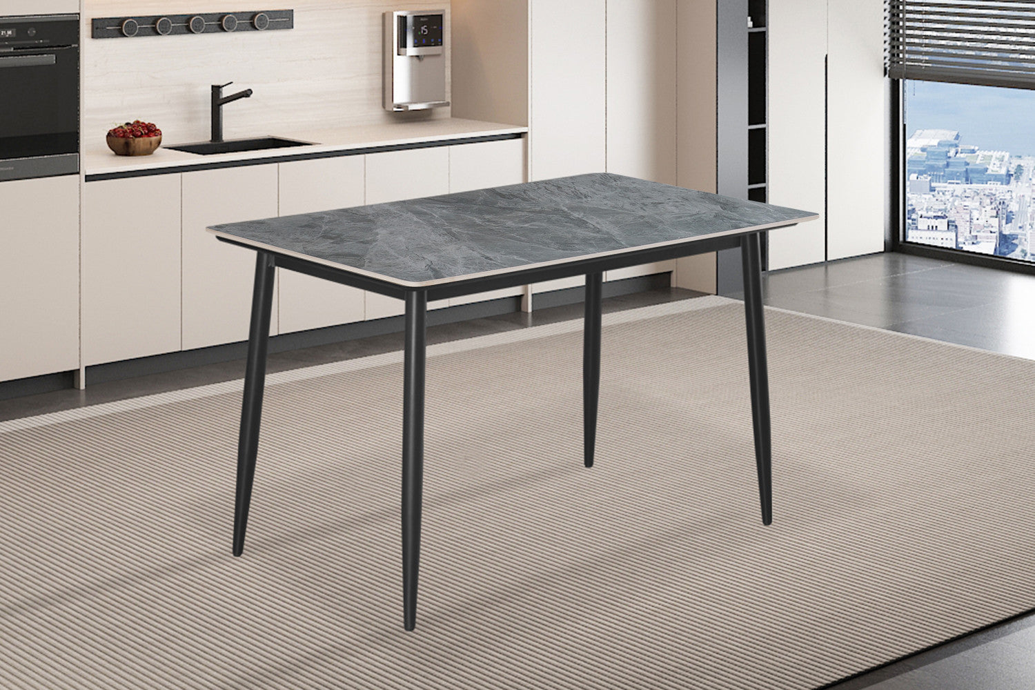 Tafel hue 140 cm Rechthoekig Steen Grijs