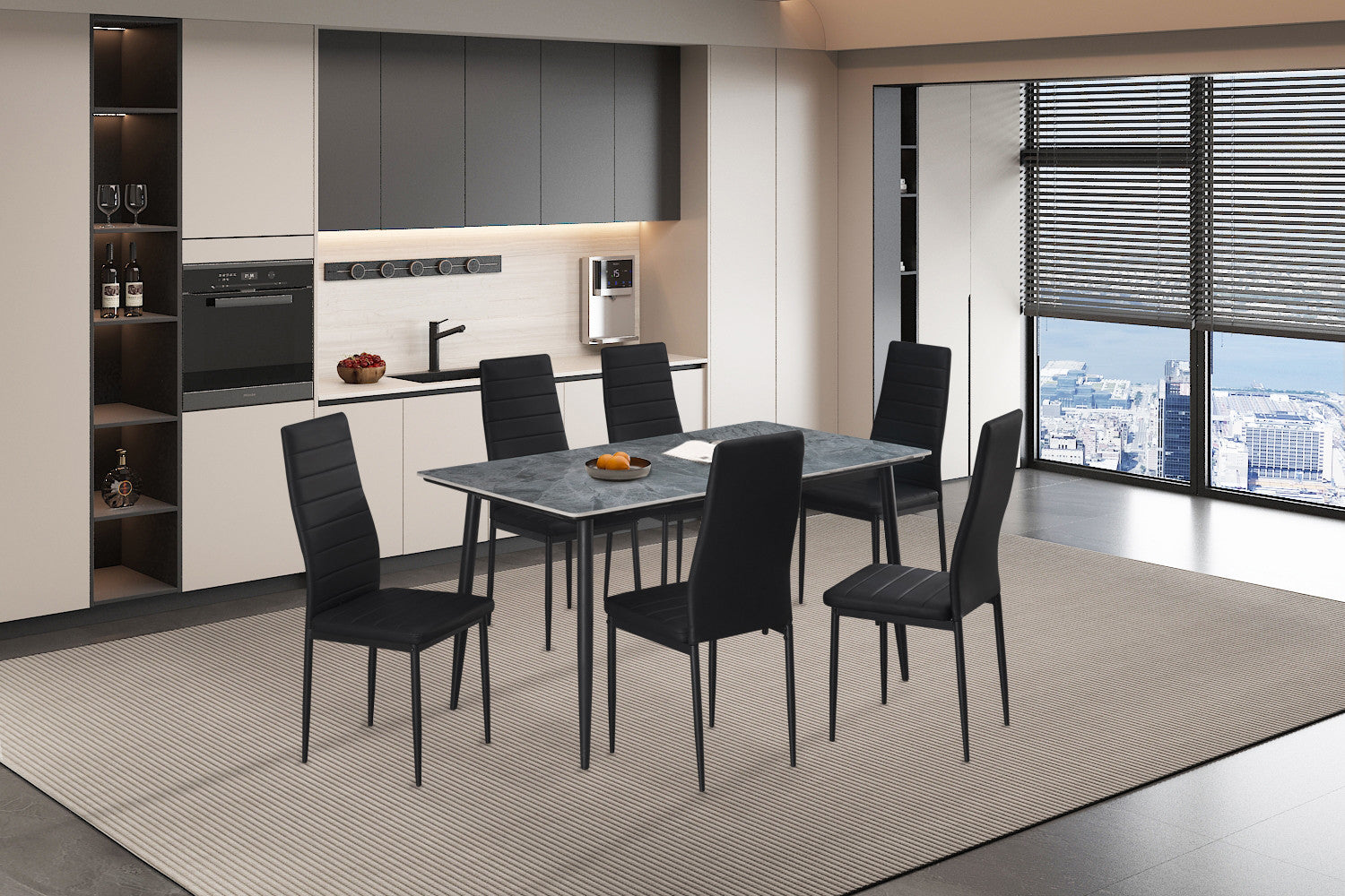 Tafel hue 140 cm Rechthoekig Steen Grijs