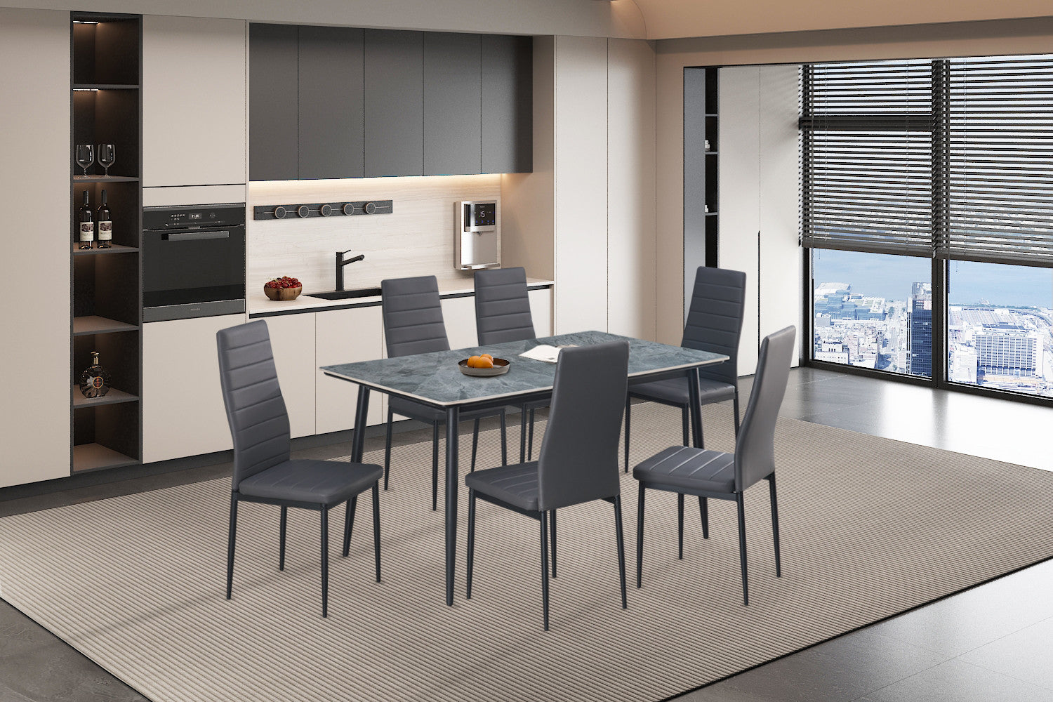 Tafel hue 140 cm Rechthoekig Steen Grijs