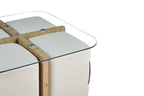 Salontafel lunor met 4 poefs stof Decor Oude eik