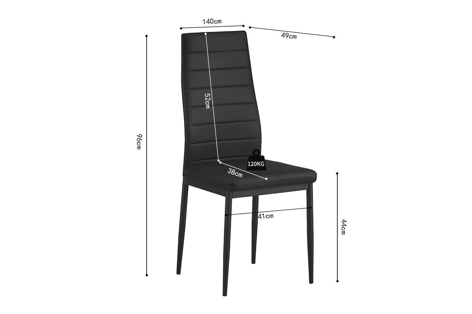 Set van 4 stoelen orvian PU Zwart