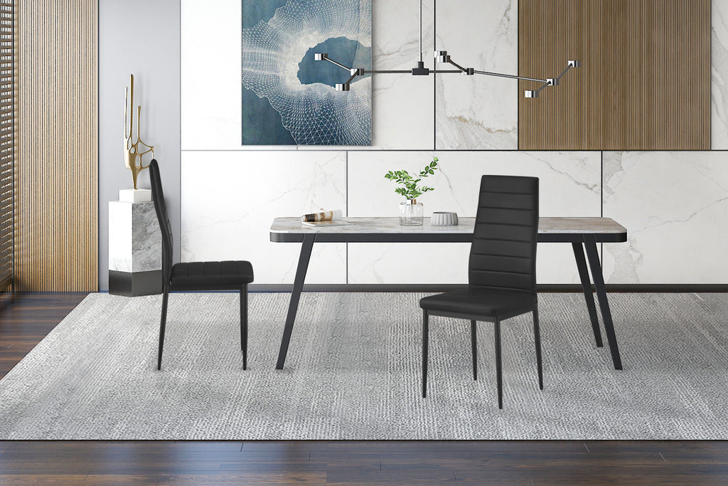 Set van 4 stoelen orvian PU Zwart