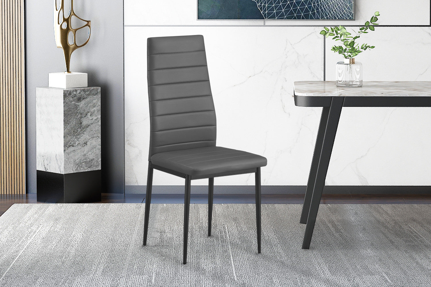 Set van 4 stoelen orvian PU Grijs