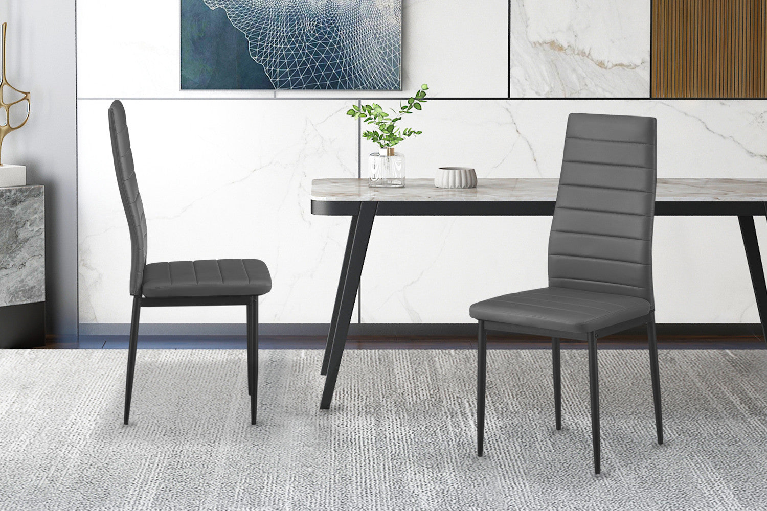 Set van 4 stoelen orvian PU Grijs