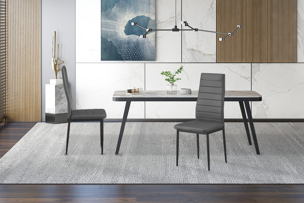 Set van 4 stoelen orvian PU Grijs