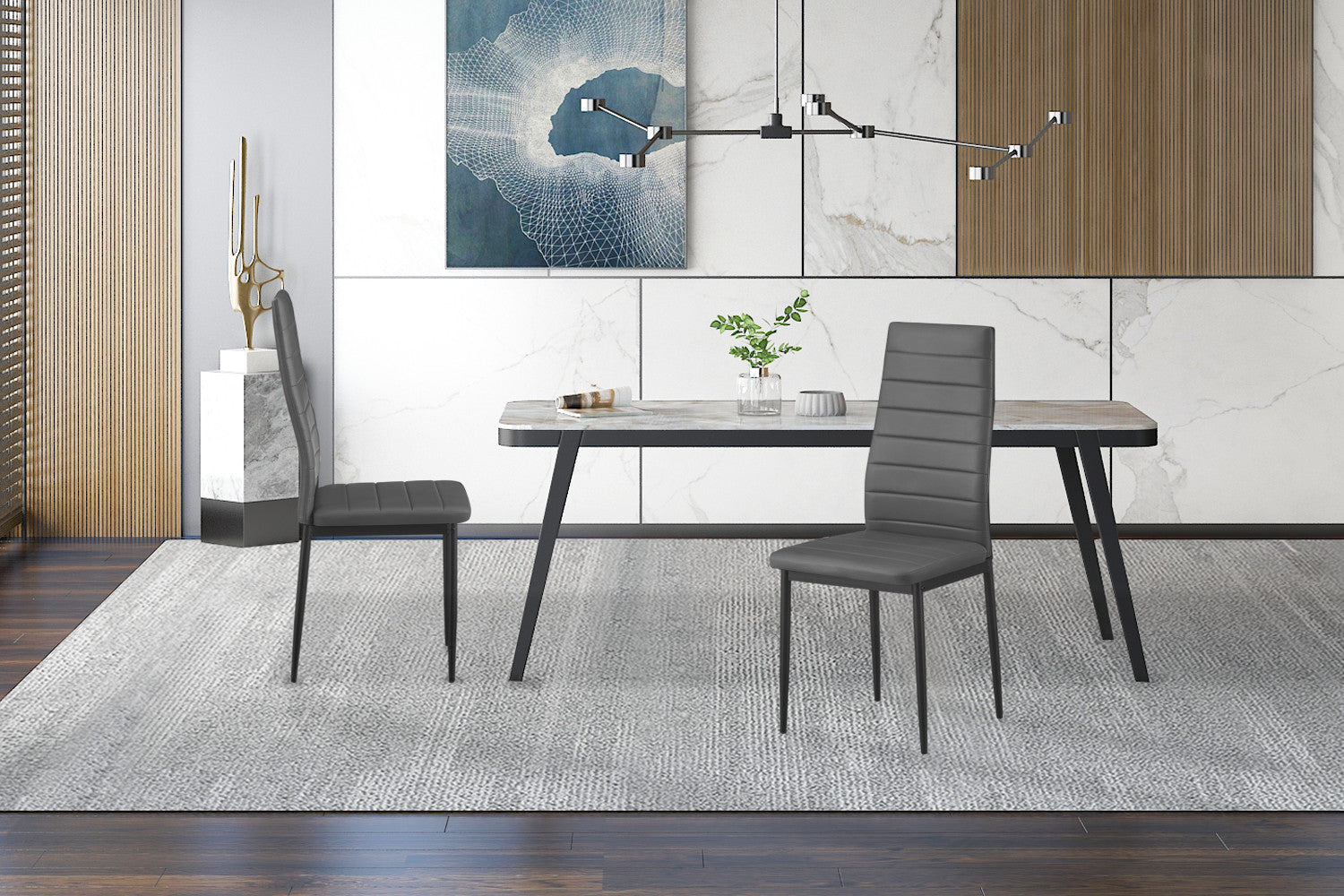 Set van 4 stoelen orvian PU Grijs