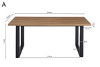 Tafel don 180 cm Decor Oude Eik