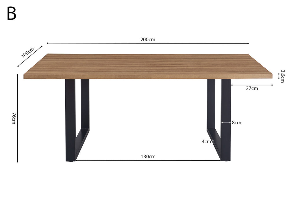 Tafel don 180 cm Decor Oude Eik