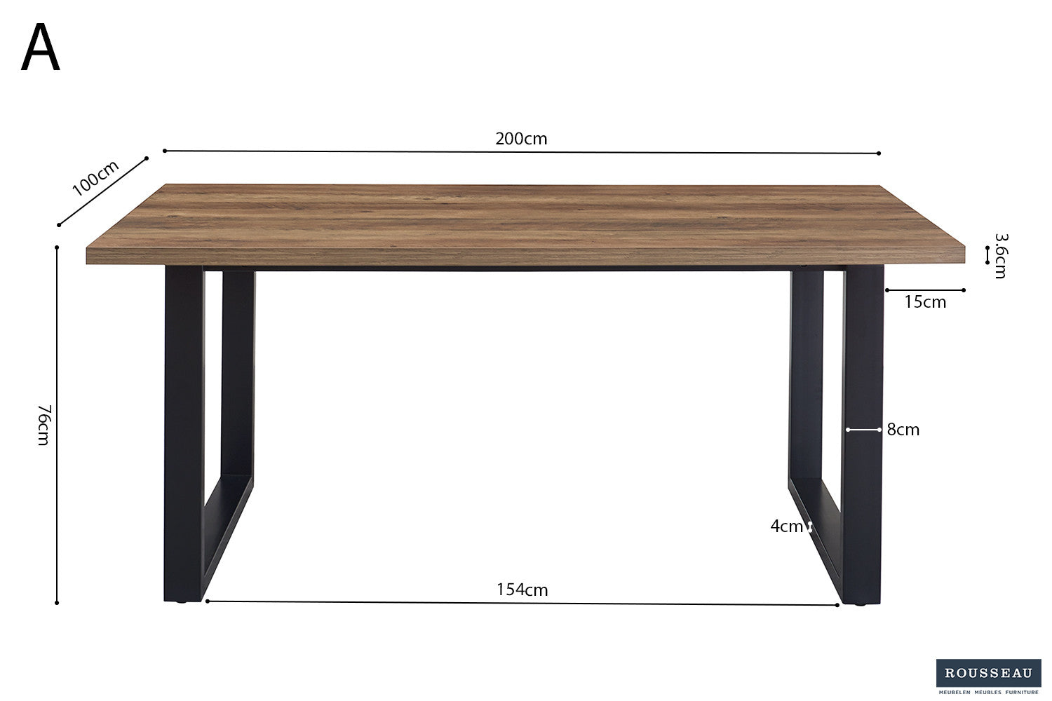 Tafel don 200 cm Decor Mango