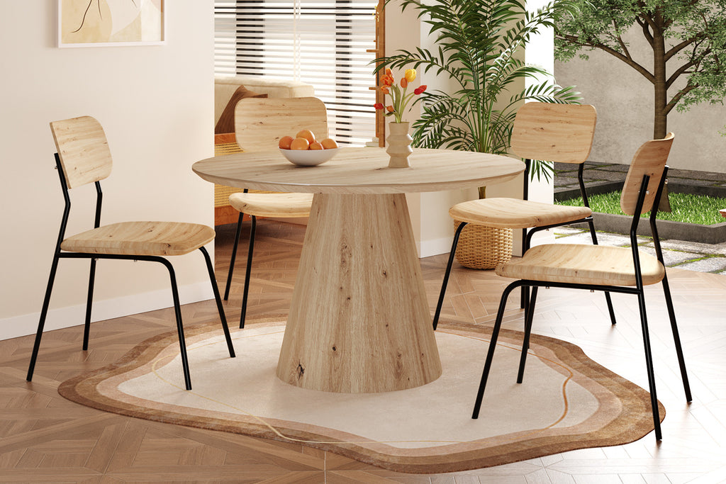 Tafel lune 120 cm Rond Decor Oude eik