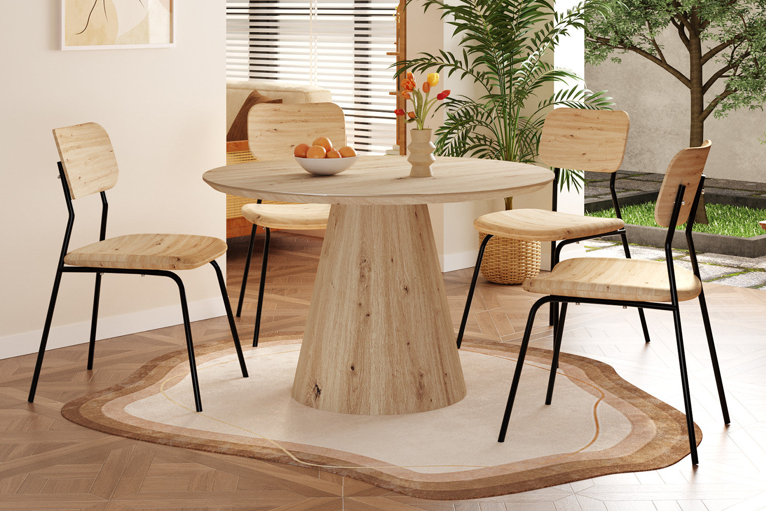 Tafel lune 120 cm Rond Decor Oude eik